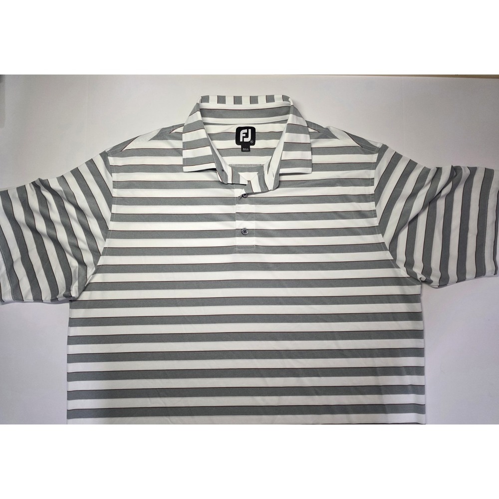 Footjoy Mens Size XL Striped Short Sleeve Polo‎ Shirt